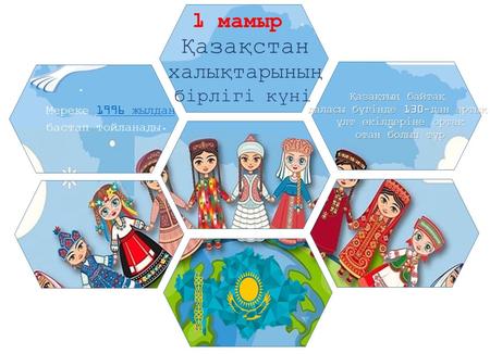 1 мамыр бірлігі күні Қазақстан халықтарының Мереке 1996 жылдан 1996 жылдан бастап тойланады. Қазақтың байтақ даласы бүгінде 130-дан артық ұлт өкілдеріне.