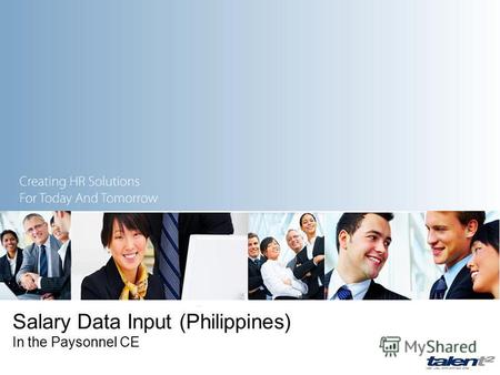 Salary Data Input (Philippines) In the Paysonnel CE.