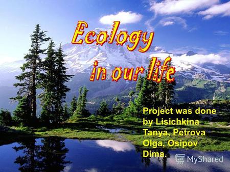 Project was done by Lisichkina Tanya, Petrova Olga, Osipov Dima.