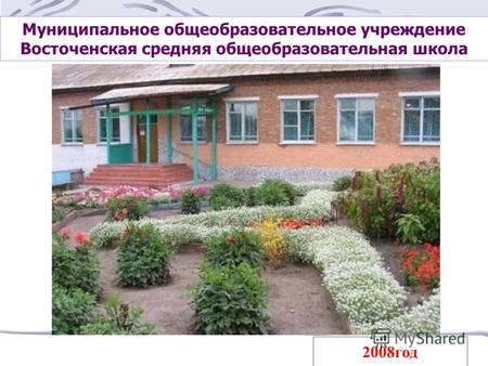 Муниципальное общеобразовательное учреждение Восточенская средняя общеобразовательная школа 2008год.