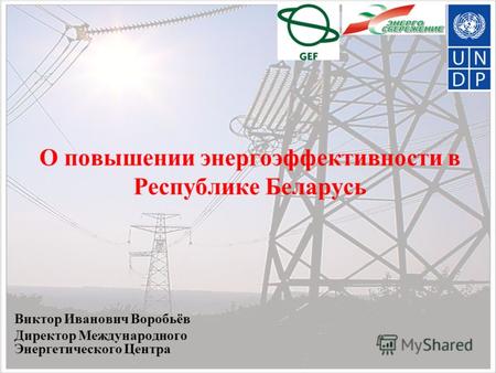 О повышении энергоэффективности в Республике Беларусь Виктор Иванович Воробьёв Директор Международного Энергетического Центра.