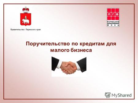 Поручительство по кредитам для малого бизнеса Правительство Пермского края.