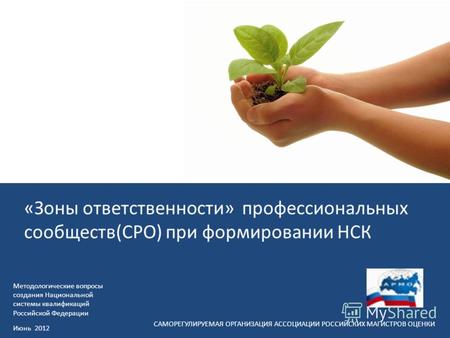 Методологические вопросы создания Национальной системы квалификаций Российской Федерации Июнь 2012 «Зоны ответственности» профессиональных сообществ(СРО)