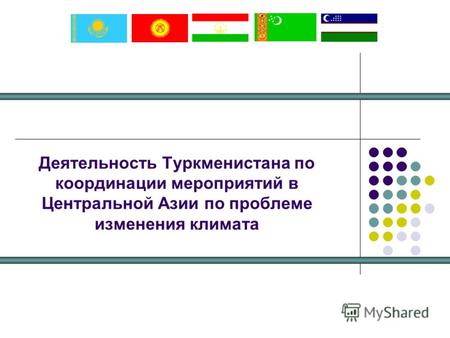 Деятельность Туркменистана по координации мероприятий в Центральной Азии по проблеме изменения климата.