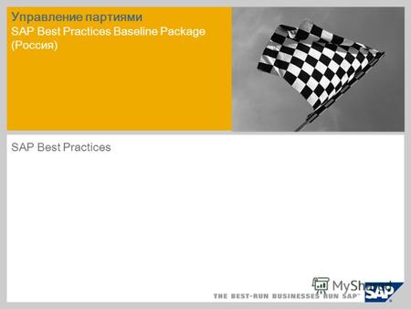 Управление партиями SAP Best Practices Baseline Package (Россия) SAP Best Practices.