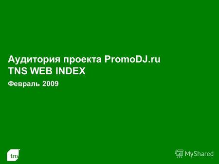 1 Аудитория проекта PromoDJ.ru TNS WEB INDEX Февраль 2009.