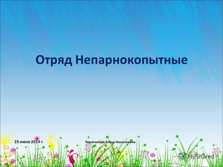 25 июня 2014 г. Черепанова Елена Николаевна Отряд Непарнокопытные.