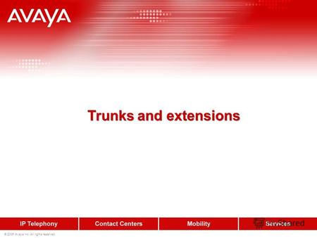 © 2006 Avaya Inc. All rights reserved. Trunks and extensions.